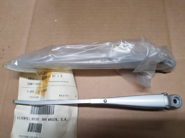 111955407E Bracket with windshield wiper arm, silver, left
