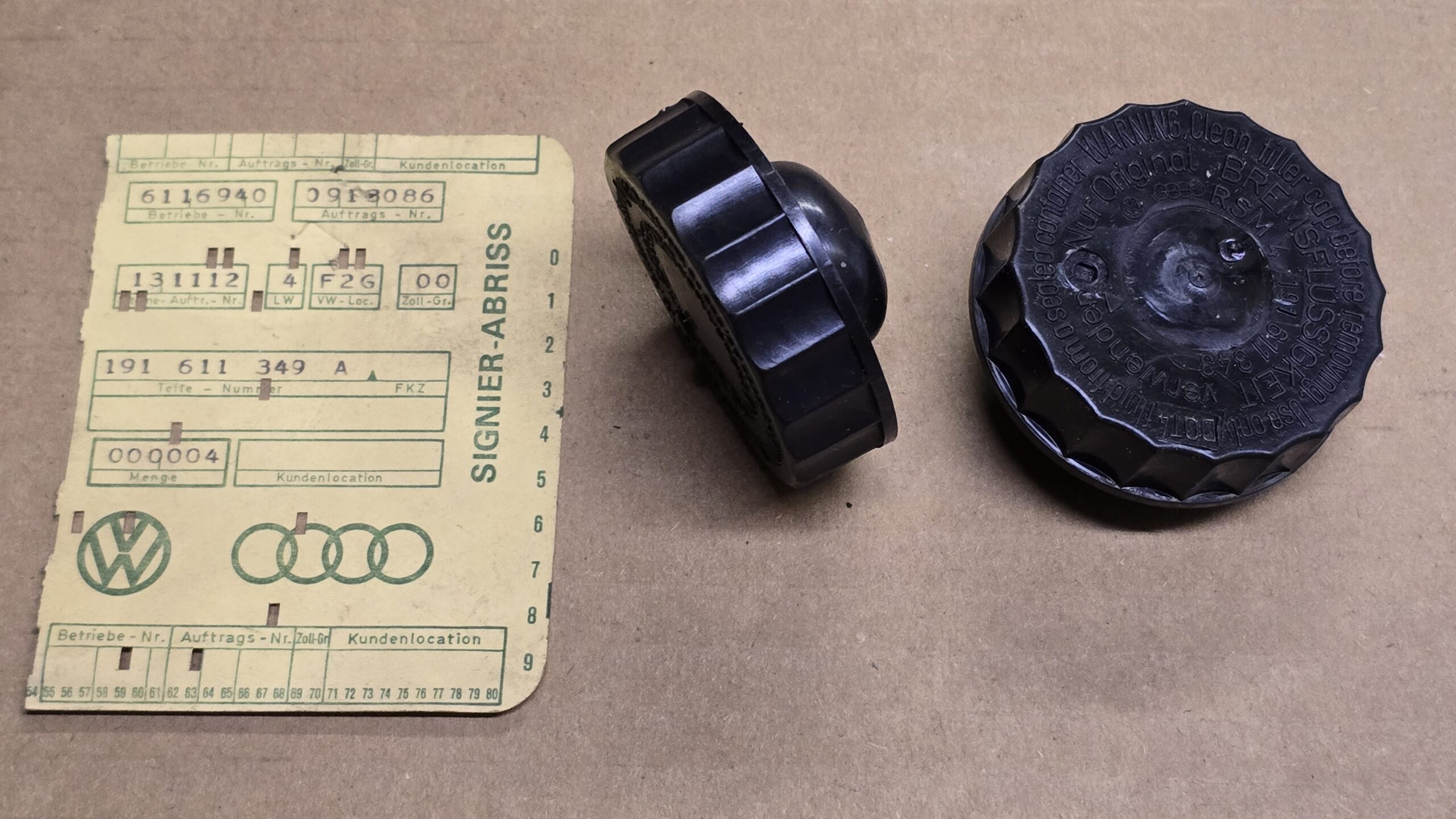 NOS 191611349A Cap, brake fluid tank