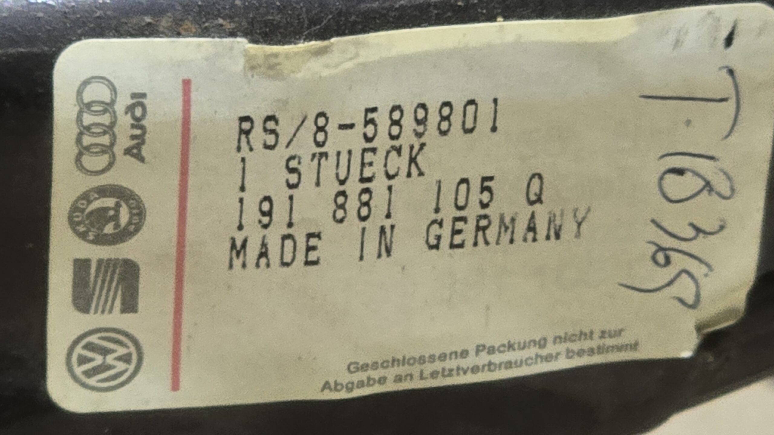 NOS 191881105Q Seat frame